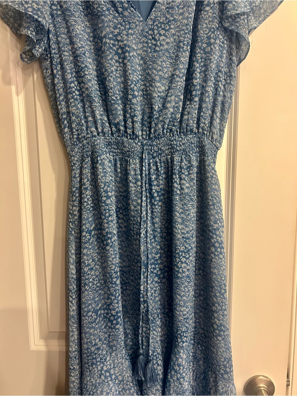 lovestitch Blue Floral High-Low Ruffle Dress - Picture 3 of 6